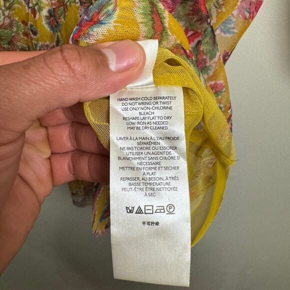 NWT Anthropologie floral 1/2 button up peasant blouse women's XL - Picture 3 of 8